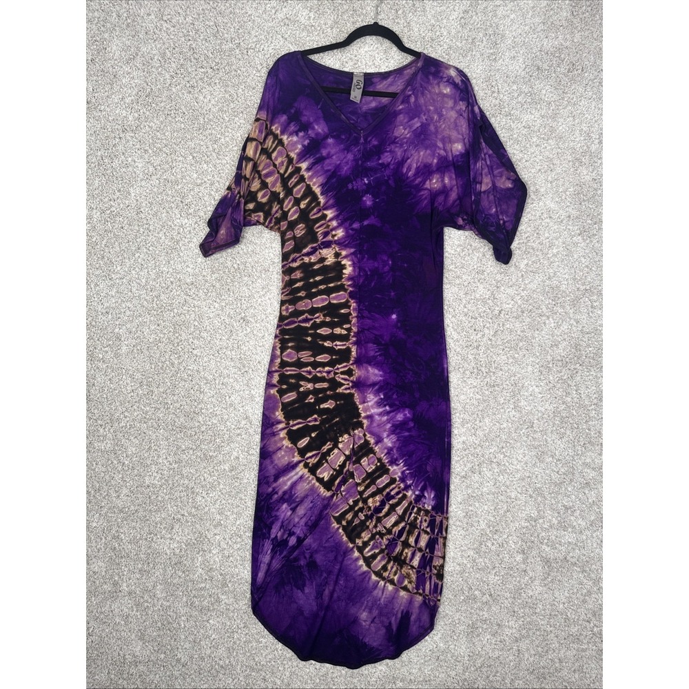 Go Couture Tie Dye Dress Purple Electric Bolt M